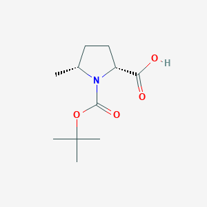 molecular formula C11H19NO4 B1404327 (2R,5R)-1-(叔丁氧羰基)-5-甲基吡咯烷-2-羧酸 CAS No. 1657030-28-8