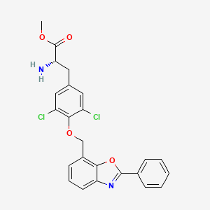 molecular formula C24H20Cl2N2O4 B1404334 (S)-Methyl 2-amino-3-(3,5-dichloro-4-((2-phenylbenzo[d]oxazol-7-yl)methoxy)phenyl)propanoate CAS No. 728862-92-8