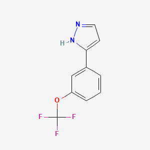molecular formula C10H7F3N2O B1404336 3-[3-(三氟甲氧基)苯基]-1H-吡唑 CAS No. 149739-45-7
