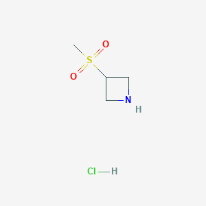 molecular formula C4H10ClNO2S B1404344 3-(甲磺酰基)氮杂环丁烷盐酸盐 CAS No. 1400764-60-4