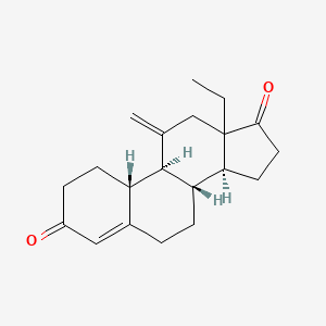 molecular formula C20H26O2 B1404357 (8S,9S,10R,14S)-13-Ethyl-11-methylene-7,8,9,10,11,12,13,14,15,16-decahydro-1H-cyclopenta[a]phenanthrene-3,17(2H,6H)-dione CAS No. 54024-17-8