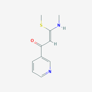 molecular formula C10H12N2OS B1404358 3-Methylamino-3-methylsulfanyl-1-pyridin-3-yl-propenone CAS No. 1374320-15-6