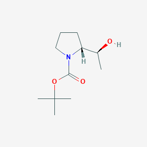 molecular formula C11H21NO3 B14043618 tert-Butyl (R)-2-((S)-1-hydroxyethyl)pyrrolidine-1-carboxylate 
