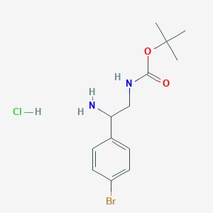 molecular formula C13H20BrClN2O2 B14043657 [2-Amino-2-(4-bromophenyl)ethyl]carbamic acid tert-butyl ester hydrochloride 