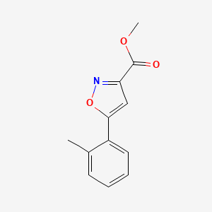 molecular formula C12H11NO3 B1404367 5-o-Tolyl-isoxazole-3-carboxylic acid methyl ester CAS No. 668970-81-8