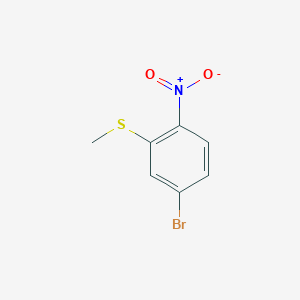 B1404368 Benzene, 4-bromo-2-(methylthio)-1-nitro- CAS No. 849623-34-3