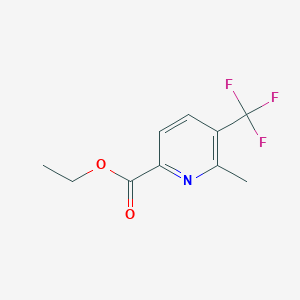 molecular formula C10H10F3NO2 B1404370 6-Methyl-5-(trifluoromethyl)-2-pyridinecarboxylic acid ethyl ester CAS No. 855911-75-0