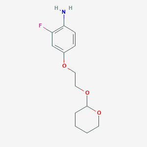 molecular formula C13H18FNO3 B1404371 2-Fluoro-4-[2-(tetrahydro-pyran-2-yloxy)-ethoxy]-phenylamine CAS No. 873453-88-4