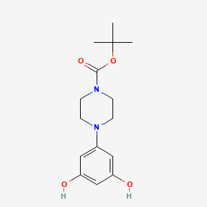 molecular formula C15H22N2O4 B1404372 5-(4-Boc-piperazin-1-yl)benzene-1,3-diol CAS No. 882695-30-9