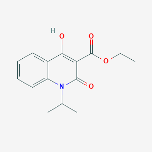 molecular formula C15H17NO4 B1404376 3-Quinolinecarboxylic acid, 1,2-dihydro-4-hydroxy-1-(1-methylethyl)-2-oxo-, ethyl ester CAS No. 175282-78-7