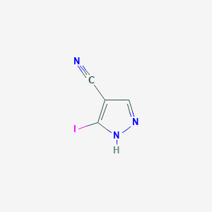 molecular formula C4H2IN3 B1404387 3-Iodo-1H-pyrazole-4-carbonitrile CAS No. 827316-44-9