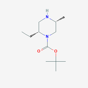 molecular formula C12H24N2O2 B14043880 tert-butyl (2R,5R)-2-ethyl-5-methylpiperazine-1-carboxylate 