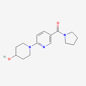 molecular formula C15H21N3O2 B1404390 Pyrrolidine, 1-[[6-(4-hydroxy-1-piperidinyl)-3-pyridinyl]carbonyl]- CAS No. 749898-76-8