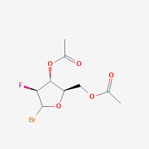 molecular formula C9H12BrFO5 B1404396 ((2R,3R,4S)-3-乙酰氧基-5-溴-4-氟代四氢呋喃-2-基)甲基乙酸酯 CAS No. 444586-87-2