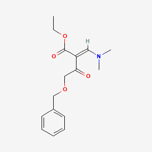 molecular formula C16H21NO4 B1404406 4-Benzyloxy-2-dimethylaminomethylene-3-oxo-butyric acid ethyl ester CAS No. 727382-68-5