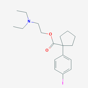 molecular formula C18H26INO2 B140441 Cyclopentanecarboxylic acid, 1-(4-iodophenyl)-, 2-(diethylamino)ethyl ester CAS No. 135569-31-2