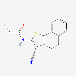 molecular formula C15H11ClN2OS B1404417 2-Chloro-N-(3-cyano-4,5-dihydronaphtho[1,2-b]thien-2-yl)acetamide CAS No. 1365962-07-7