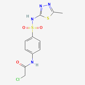 molecular formula C11H11ClN4O3S2 B1404426 2-氯-N-(4-{[(5-甲基-1,3,4-噻二唑-2-基)氨基]磺酰基}苯基)乙酰胺 CAS No. 24694-13-1