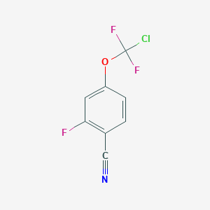 molecular formula C8H3ClF3NO B1404432 4-[Chloro(difluoro)methoxy]-2-fluoro-benzonitrile CAS No. 1404194-28-0