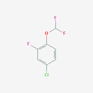 molecular formula C7H4ClF3O B1404446 4-Chloro-1-(difluoromethoxy)-2-fluorobenzene CAS No. 1404194-13-3