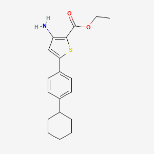molecular formula C19H23NO2S B1404459 Ethyl 3-amino-5-(4-cyclohexylphenyl)thiophene-2-carboxylate CAS No. 1379811-71-8