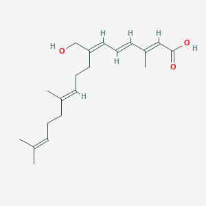 molecular formula C20H30O3 B140446 7-Hydroxymethyl-3,11,15-trimethyl-2,4,6,10,14-hexadecapentaenoic acid CAS No. 134678-59-4