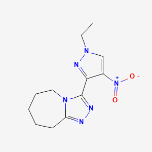 3-(1-ethyl-4-nitro-1H-pyrazol-3-yl)-6,7,8,9-tetrahydro-5H-[1,2,4]triazolo[4,3-a]azepine