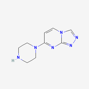molecular formula C9H12N6 B1404470 7-Piperazin-1-yl[1,2,4]triazolo[4,3-a]pyrimidine CAS No. 1417358-37-2