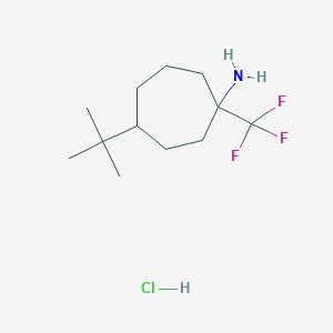 molecular formula C12H23ClF3N B1404488 4-Tert-butyl-1-(trifluoromethyl)cycloheptan-1-amine hydrochloride CAS No. 1432677-69-4