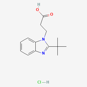 molecular formula C14H19ClN2O2 B1404490 3-(2-tert-butyl-1H-1,3-benzodiazol-1-yl)propanoic acid hydrochloride CAS No. 1432679-62-3