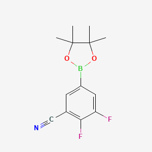 molecular formula C13H14BF2NO2 B14044951 2,3-Difluoro-5-(4,4,5,5-tetramethyl-1,3,2-dioxaborolan-2-YL)benzonitrile 