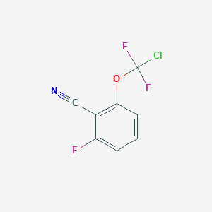 molecular formula C8H3ClF3NO B1404496 2-[Chloro(difluoro)methoxy]-6-fluoro-benzonitrile CAS No. 1404193-92-5
