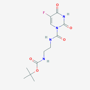 molecular formula C12H17FN4O5 B14044994 Tert-butyl (2-(5-fluoro-2,4-dioxo-1,2,3,4-tetrahydropyrimidine-1-carboxamido)ethyl)carbamate 