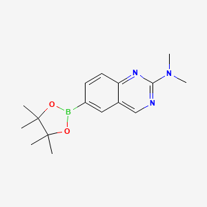 molecular formula C16H22BN3O2 B1404505 N,N-dimethyl-6-(4,4,5,5-tetramethyl-1,3,2-dioxaborolan-2-yl)quinazolin-2-amine CAS No. 1333222-33-5