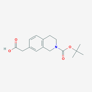 molecular formula C16H21NO4 B1404514 2-(2-(Tert-butoxycarbonyl)-1,2,3,4-tetrahydroisoquinolin-7-YL)acetic acid CAS No. 1158755-34-0