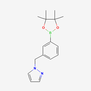 molecular formula C16H21BN2O2 B1404516 1-[3-(4,4,5,5-四甲基-[1,3,2]二氧杂硼环-2-基)-苄基]-1H-吡唑 CAS No. 1486485-43-1