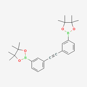 molecular formula C26H32B2O4 B1404517 1,2-Bis(3-(4,4,5,5-tetramethyl-1,3,2-dioxaborolan-2-yl)phenyl)ethyne CAS No. 1879010-27-1