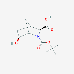 molecular formula C12H19NO5 B1404522 Racemic-(1S,3S,4R,6S)-2-(Tert-Butoxycarbonyl)-6-Hydroxy-2-Azabicyclo[2.2.1]Heptane-3-Carboxylic Acid CAS No. 1250884-25-3