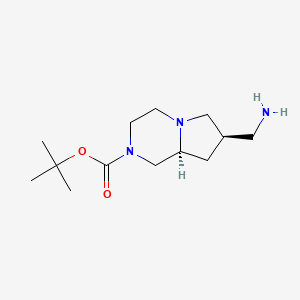 molecular formula C13H25N3O2 B1404523 tert-butyl7-(aminomethyl)hexahydropyrrolo[1,2-a]pyrazine-2(1H)-carboxylate CAS No. 1251020-24-2