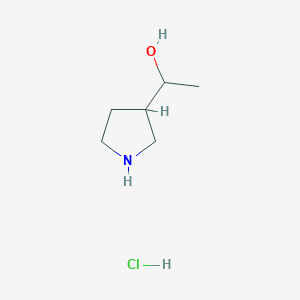 molecular formula C6H14ClNO B1404525 1-(Pyrrolidin-3-yl)ethanol hydrochloride CAS No. 1350475-50-1
