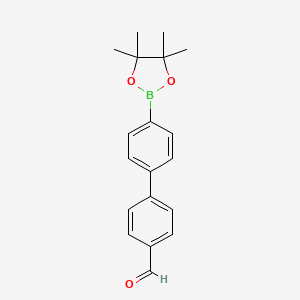 molecular formula C19H21BO3 B1404526 4'-(4,4,5,5-Tetramethyl-1,3,2-dioxaborolan-2-yl)-[1,1'-biphenyl]-4-carbaldehyde CAS No. 1040424-52-9