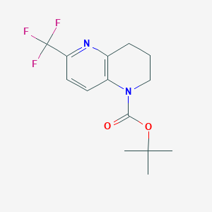 molecular formula C14H17F3N2O2 B1404535 tert-butyl 6-(trifluoromethyl)-3,4-dihydro-1,5-naphthyridine-1(2H)-carboxylate CAS No. 1346809-60-6