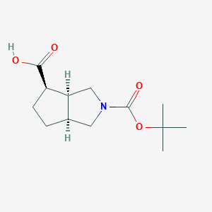 molecular formula C13H21NO4 B1404538 (3AS,4R,6aS)-rel-2-Boc-octahydro-cyclopenta-[c]pyrrol-4-carboxylic acid CAS No. 1251020-10-6