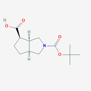 molecular formula C13H21NO4 B1404538 (3aS,4R,6aS)-rel-2-Boc-octahydro-cyclopenta[c]pyrrol-4-carboxylic acid CAS No. 1251020-10-6