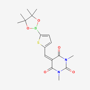 molecular formula C17H21BN2O5S B1404551 1,3-Dimethyl-5-[5-(4,4,5,5-tetramethyl-[1,3,2]dioxaborolan-2-yl)-thiophen-2-ylmethylene]-pyrimidine-2,4,6-trione CAS No. 1449135-43-6