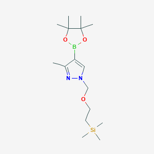 molecular formula C16H31BN2O3Si B1404553 3-methyl-4-(4,4,5,5-tetramethyl-1,3,2-dioxaborolan-2-yl)-1-((2-(trimethylsilyl)ethoxy)methyl)-1H-pyrazole CAS No. 1690341-57-1