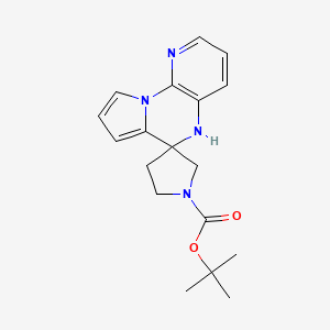 molecular formula C18H22N4O2 B1404554 Tert-Butyl 5H-Spiro[Pyrido[3,2-E]Pyrrolo[1,2-A]Pyrazine-6,3-Pyrrolidine]-1-Carboxylate CAS No. 1290625-92-1
