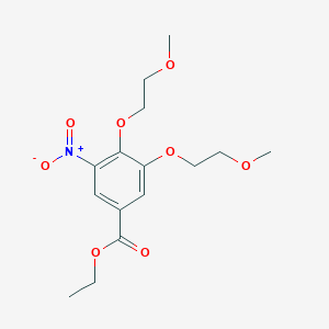molecular formula C15H21NO8 B14045547 Ethyl 3,4-bis(2-methoxyethoxy)-5-nitrobenzoate 