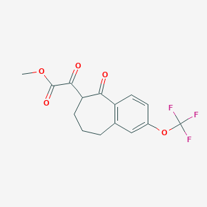 molecular formula C15H13F3O5 B14045612 Methyl 2-oxo-2-(5-oxo-2-(trifluoromethoxy)-6,7,8,9-tetrahydro-5H-benzo[7]annulen-6-yl)acetate 
