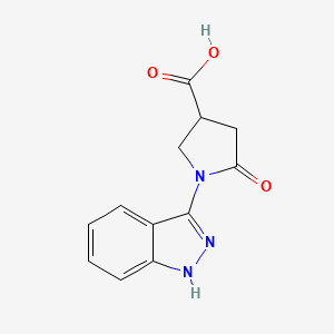 molecular formula C12H11N3O3 B1404562 1-(1H-indazol-3-yl)-5-oxopyrrolidine-3-carboxylic acid CAS No. 1401319-18-3